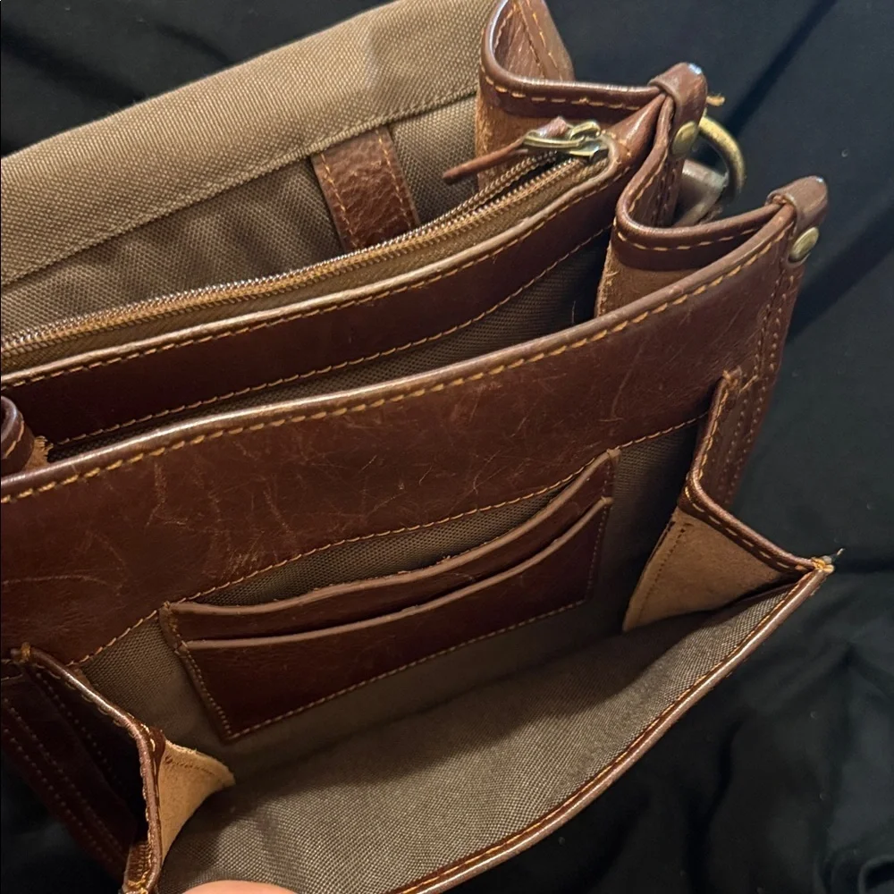 Etrier men's shoulder bag cognac, brown Leather Messenger Bag